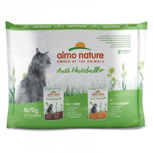 Almo Nature Cat Holistic Multipack ANTI-HAIRBALL kaķu konservi 70g N6